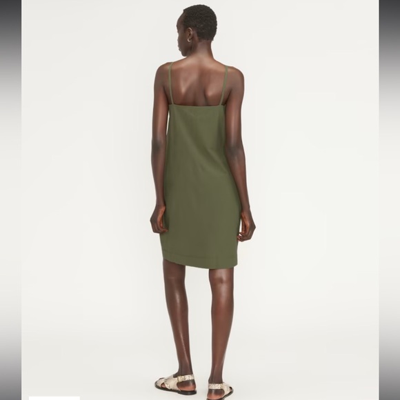 Everlane The Poplin Cotton Slip Dress Size 8 in Kalamata Green Cocoon Silhouette - Picture 2 of 12